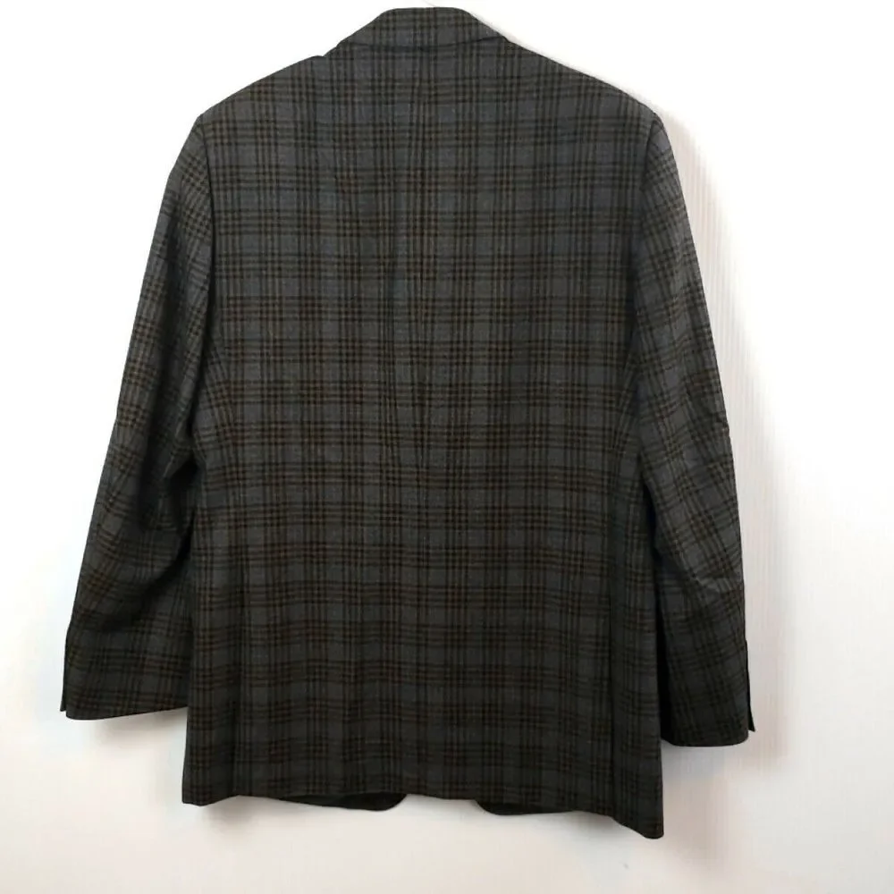 Ermenegildo Zegna Neiman Marcus Wool Plaid Blazer Men’s 44R Switzerland